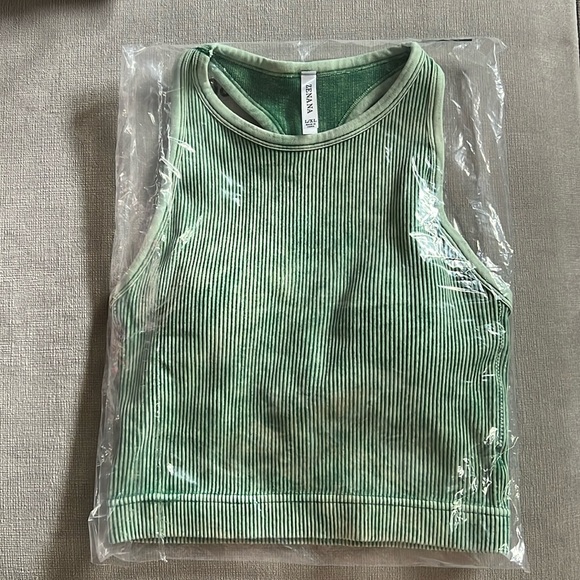 Zenana Racerback Ribbed Tank - Dark Green - Picture 2 of 3